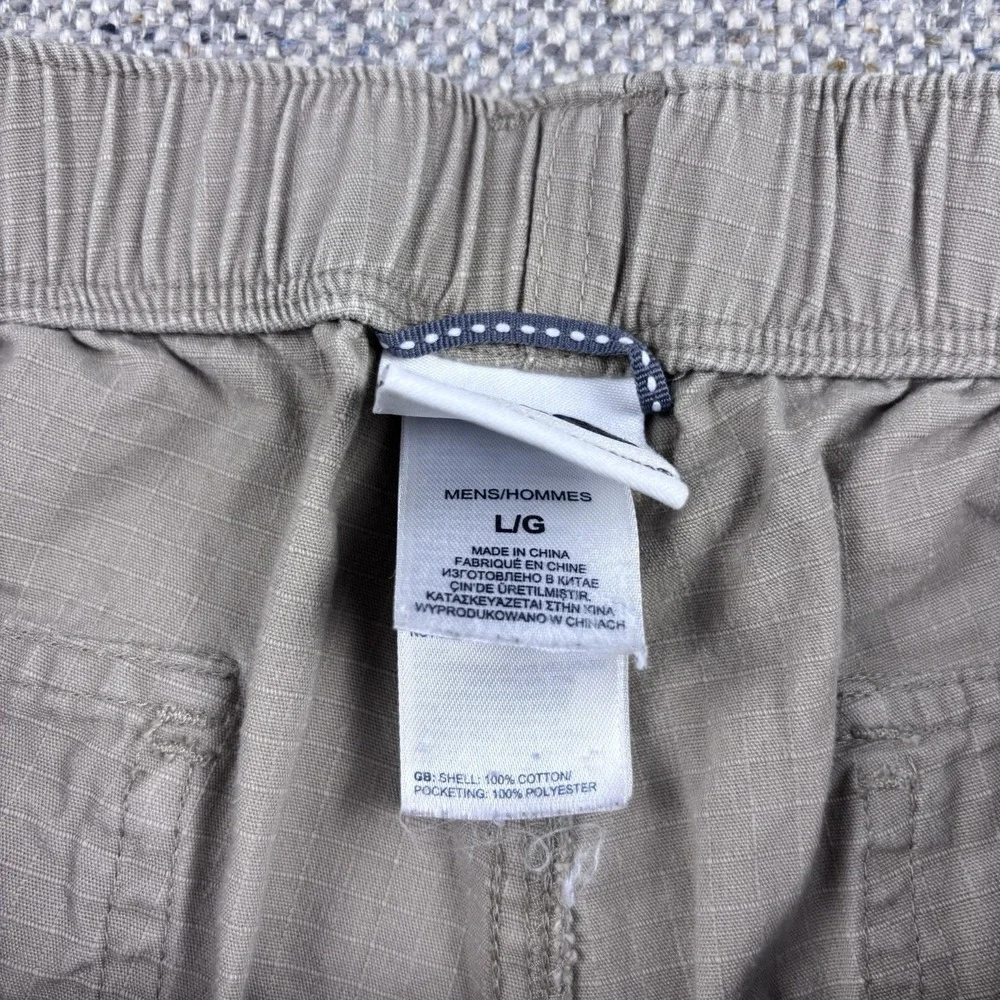 The North Face Mens Convertible Hiking Pants Beige Tan Cargo Zip Off Shorts Sz L